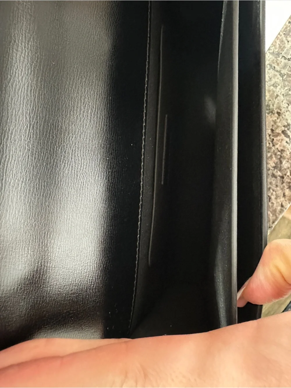 Saint Laurent Black Leather Fold-Over Clutch with Gold Stamp - Picture 4 of 4